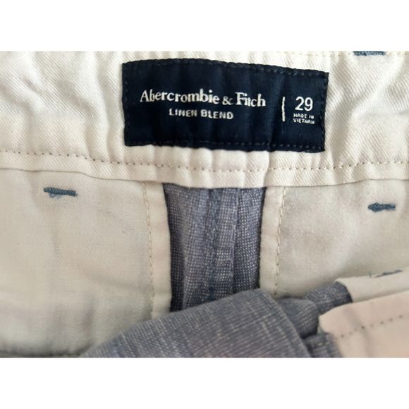 Abercrombie & Fitch Linen Blend Shorts - Light Blue  - Size 29 - Picture 2 of 4